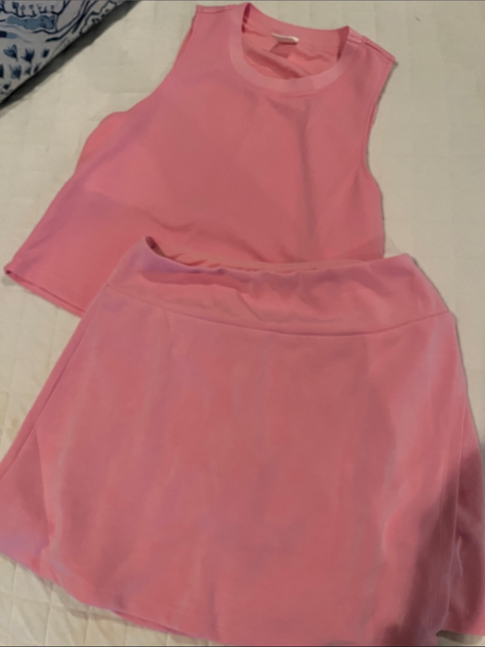 Skies Are Blue Soft Pink Sleeveless Crop Top & A-Line Skirt Set